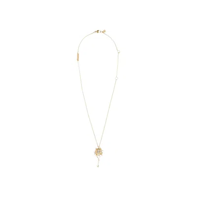 Pre-owned Givenchy Daisy And Signature Necklace 'gold/white' | Women's Size Onesize