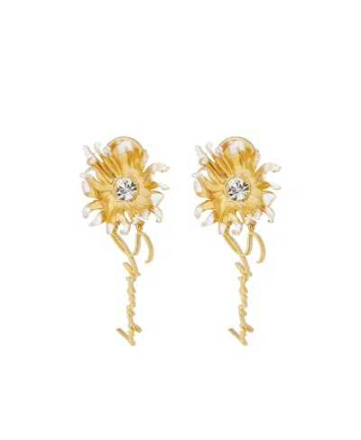 Givenchy Daisy Crystal Earrings In Yellow