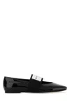 Givenchy Leather Squared Toe Ballet Flats In Black