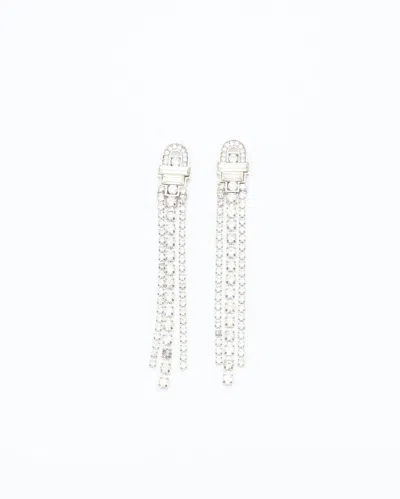 Givenchy Dangling Rhinestone Earrings In Silver