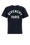 Givenchy Navy Short-sleeved T-shirt With Logo In Blue