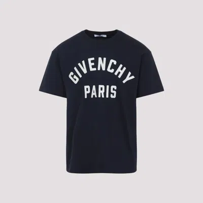 Givenchy Dark Blue Cotton T-shirt In Black