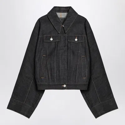 Givenchy Dark Blue Denim Jacket In Black
