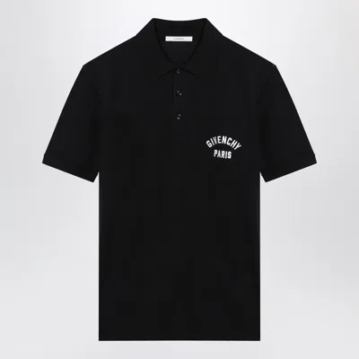 GIVENCHY GIVENCHY DARK BLUE POLO SHIRT WITH LOGO EMBROIDERY