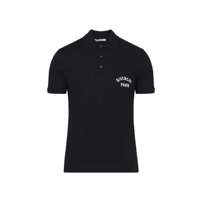 GIVENCHY GIVENCHY DARK BLUE POLO SHIRT WITH LOGO EMBROIDERY