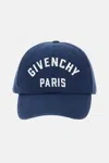 Givenchy Embroidered Cap With Curved Brim And Metal Buckle In Blue