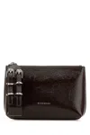 Givenchy Leather Clutch With Adjustable Strap And Textured Finish
