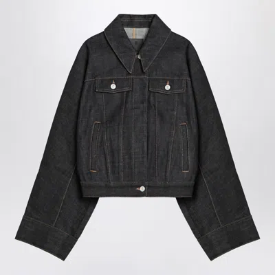 Givenchy Logo-embroidered Denim Jacket In Blue