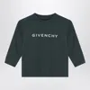 Givenchy Dark Green Sweatshirt With Logo In Gray