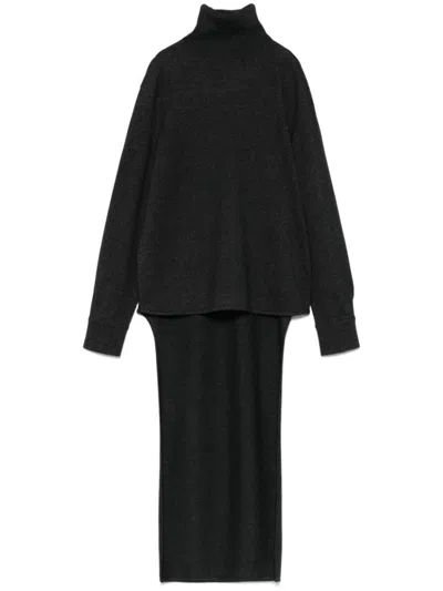 GIVENCHY DARK GREY HIGH-LOW SWEATER