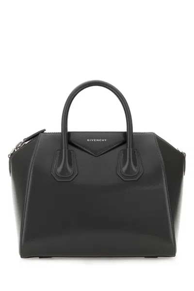 Givenchy Women Dark Grey Leather Small Antigona Handbag In Black