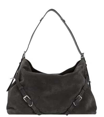 Givenchy Dark Grey Voyou Large Shoulder Bag In Gray