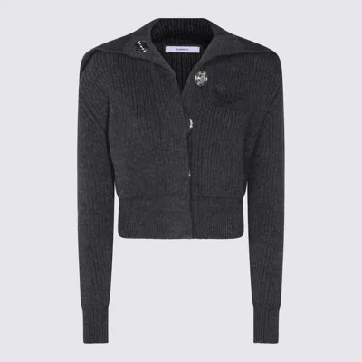 Givenchy Dark Grey Wool Knitwear In Black