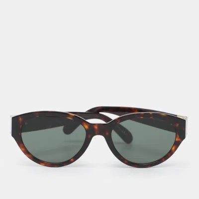 Pre-owned Givenchy Dark Havana/green Acetate Gv 7143/s Sunglasses