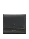 Givenchy Day Trifold Snap Wallet In Shiny Leather In Black