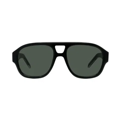 Pre-owned Givenchy Day Sunglasses 'shiny Black/green' | Men's Size 55