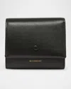 Givenchy Day Trifold Snap Wallet In Shiny Leather In Black