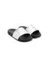 Givenchy Debossed-greca Detail Slides In Silver