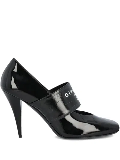 GIVENCHY GIVENCHY DÉCOLLETÉ SLICED SQUARE TAPE IN PATENT LEATHER SHOES