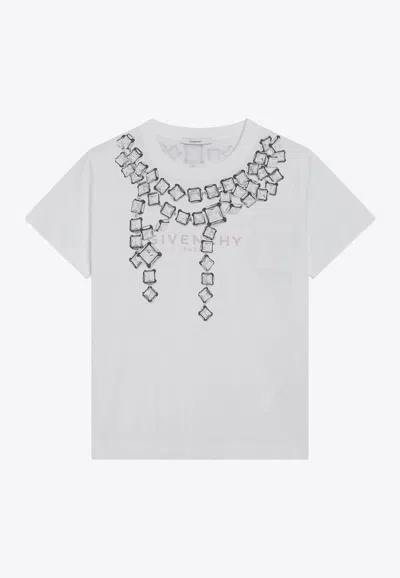 Givenchy Deconstructed Crystal Print T-shirt In White
