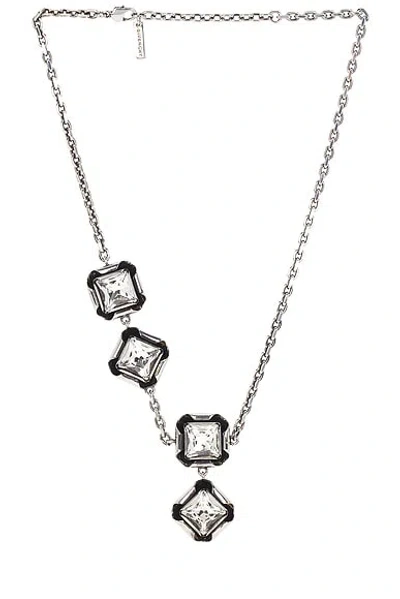Givenchy Deconstructed Crystals Chain Necklace In Silver
