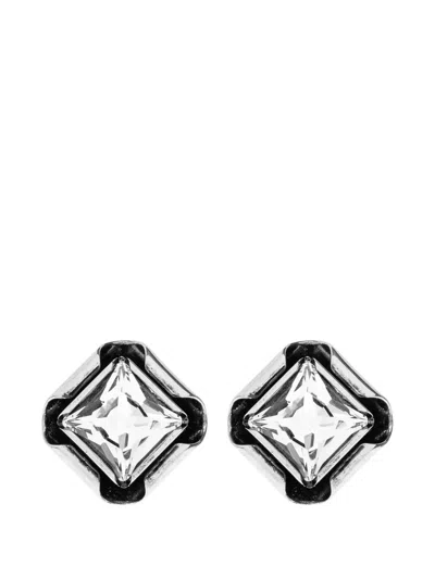 Givenchy Deconstructed Crystals Crystal-embellished Square Earrings In Neutral