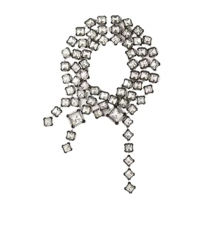 Givenchy Deconstructed Crystals Multi-row Necklace In Crystals In White