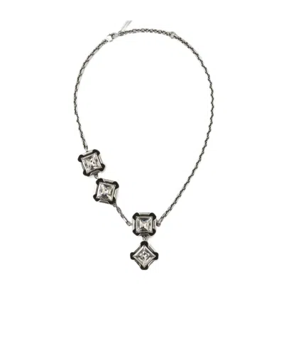 Givenchy Deconstructed Crystals Necklace In Metal And Crystals In Silver