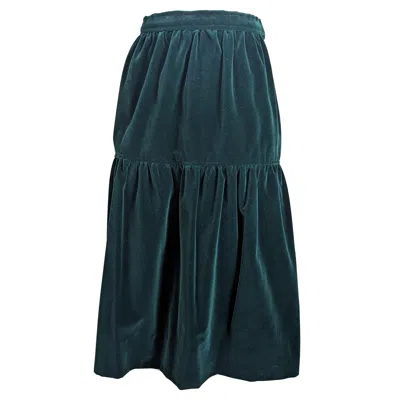 Pre-owned Givenchy Deep Green Cotton Velvet Skirt