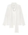 Givenchy Womens White V-neck Ruffle-trim Silk Blouse In White