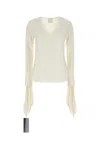 Givenchy Silk V-neck With Draped Cuffs Shirt In White