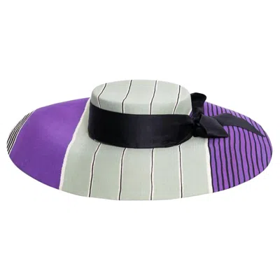 Pre-owned Givenchy Défilé Silk Wide Brim Hat In Gray