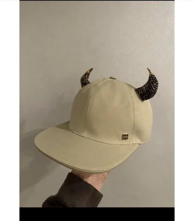 Pre-owned Givenchy Demon Horn Cap In Beige