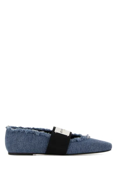 Givenchy Denim Ballerinas In Blue