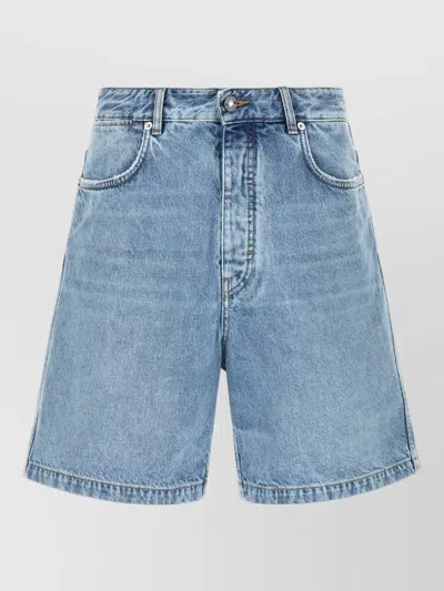 Givenchy Denim Bermuda Shorts Five Pocket Belt Loops In Blue