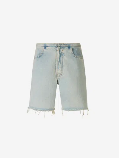 Givenchy Nonstretch Denim Cutoff Bermuda Shorts In Blue