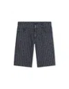 Givenchy Boys Blue Jacquard Denim 4g Shorts In Blue