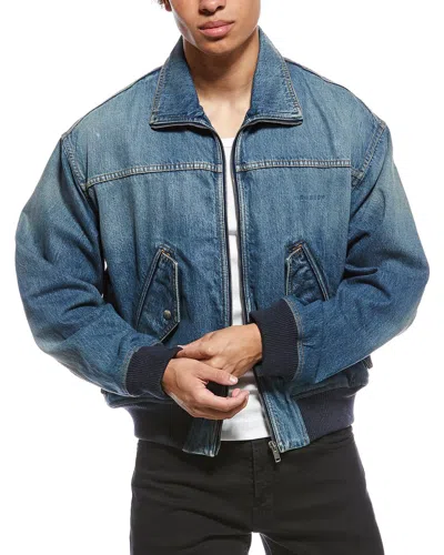 Givenchy Denim Bomber Jacket In Blue