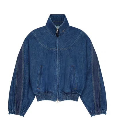 Givenchy Denim Bomber Jacket In Blue