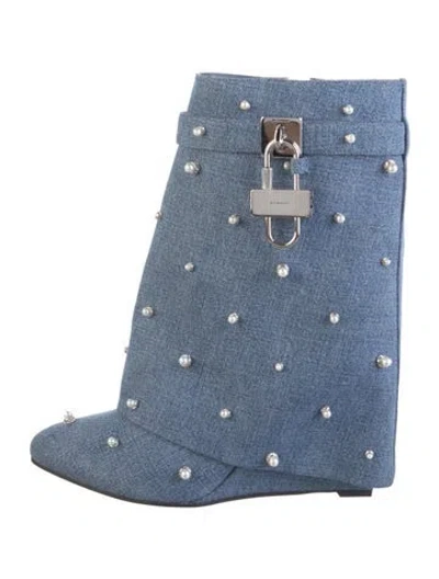 Pre-owned Givenchy Denim Boots In Blue