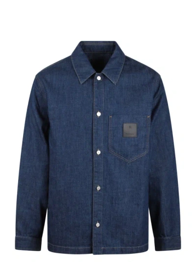 Givenchy Denim Boxy Fit Shirt In Blue