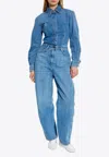 Givenchy Denim Jumpsuit With Shirt Collar In Blue