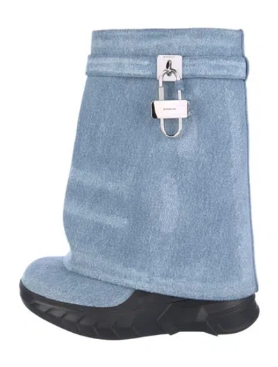 Pre-owned Givenchy Denim Colorblock Pattern Boots In Multi