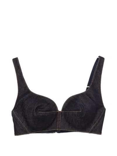 Givenchy Denim Cotton Bra Top In Blue