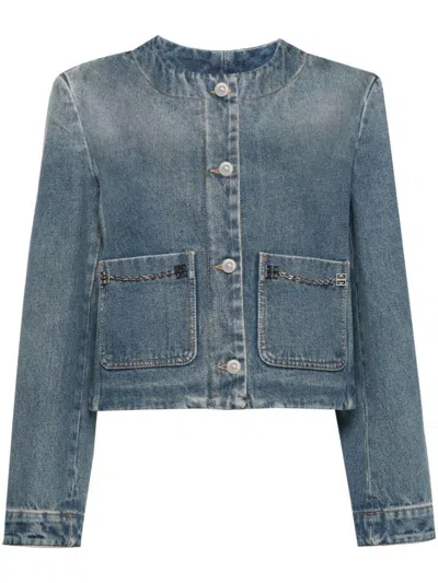 Givenchy Denim Cotton Jacket In Blue