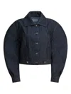 Givenchy Womens Dark Blue Reversed Cocoon-shape Denim Jacket In Blue