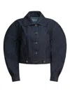 Givenchy Womens Dark Blue Reversed Cocoon-shape Denim Jacket In Blue