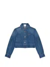 Givenchy Cropped Raw-edge Cotton Denim Jacket In Blue