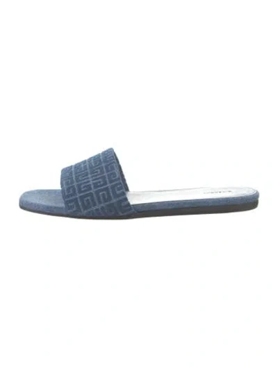 Pre-owned Givenchy Denim Graphic Print Slides In Blue