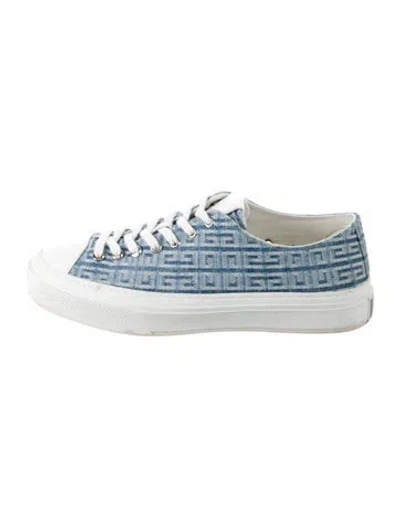 Pre-owned Givenchy Denim Graphic Print Sneakers In Blue
